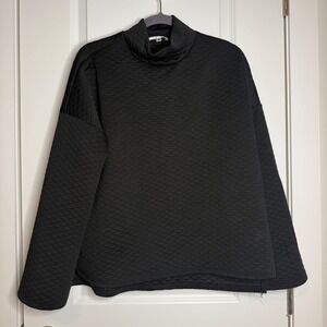 Daily Thread Womens Black Quilted Mock Neck Sweatshirt Pullover Size Medium